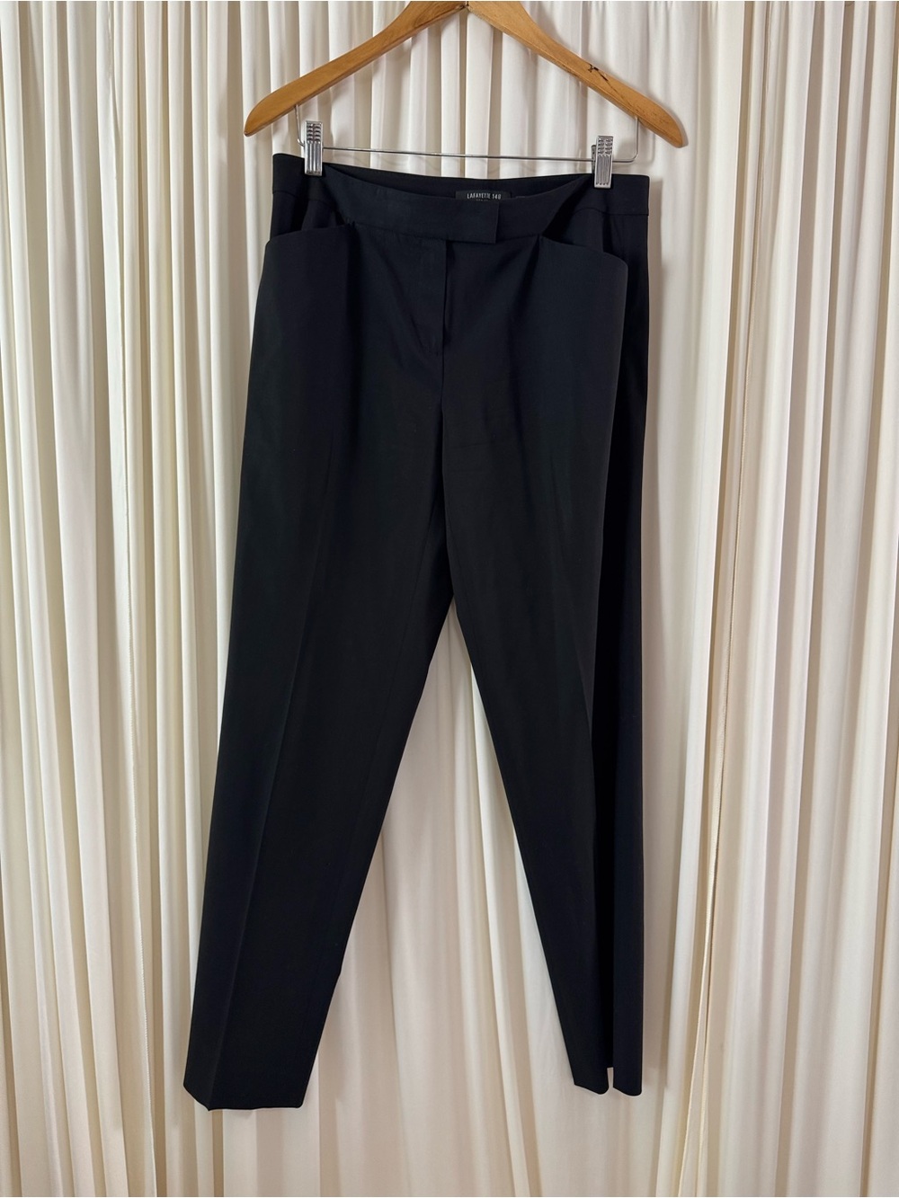 Lafayette 148 New York Irving Skinny Stretch Wool Pants Black Size 4